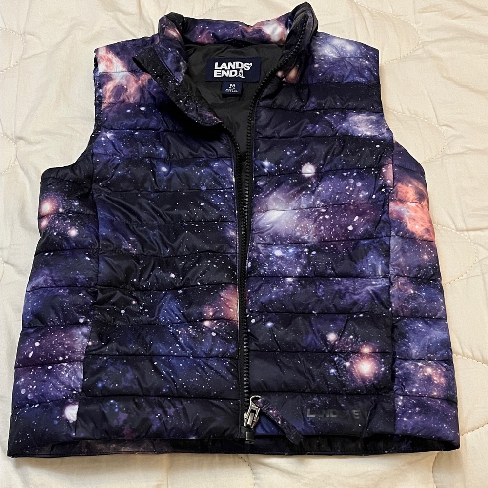 Lands' End Kids Galaxy Print Vest - Purple and Black